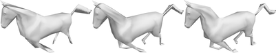 Horse simplified from the rest pose, with the animation-space metric, and using influence simplification