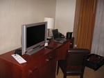 The hotel room with big TV